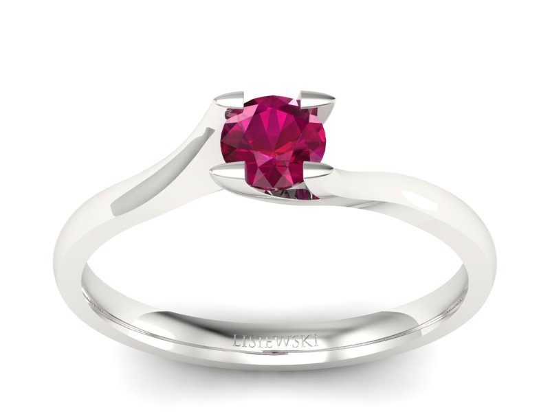 Złoty pierścionek z rubinem złoto - P15113Br