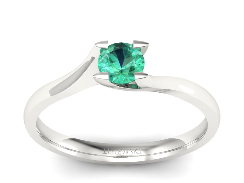 Czarujący złoty pierścionek ze szmaragdem - P15113Bsm