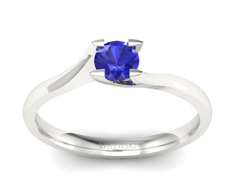 Bajeczny złoty pierścionek z szafirem - p15113bszc