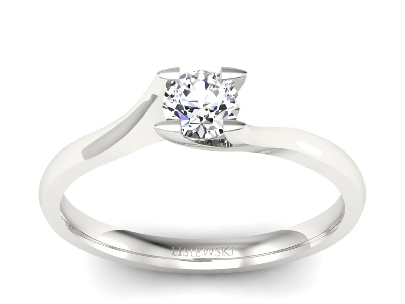 Pierścionek zaręczynowy z brylantem z palladu - P15113pll