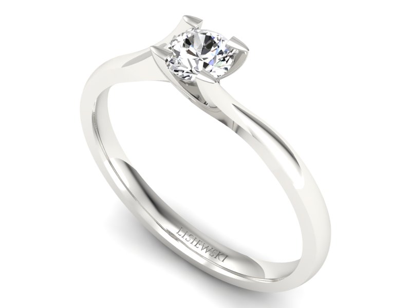 Pierścionek zaręczynowy z brylantem z palladu - P15113pll — zdjęcie 3