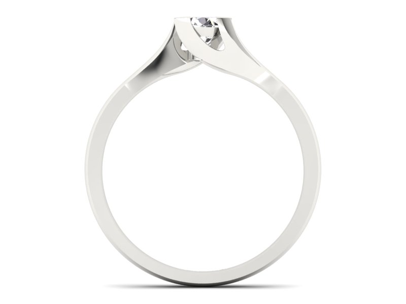 Platynowy pierścionek z brylantem - P15113pt — zdjęcie 2
