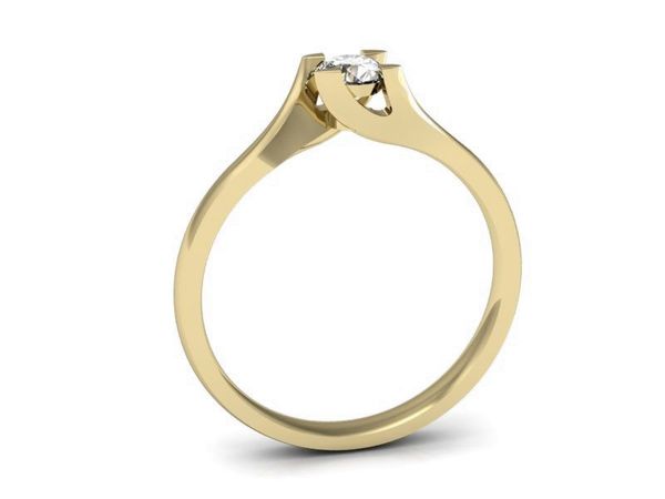 Złoty Pierścionek zaręczynowy z brylantem złoto - P15113Z