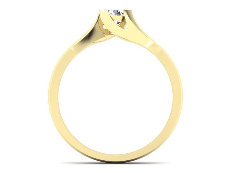 Złoty pierścionek zaręczynowy z brylantem - P15113Z — zdjęcie 2