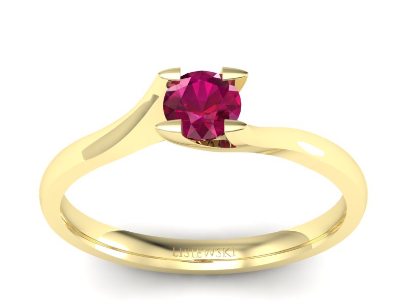 Złoty pierścionek z rubinem złoto - P15113Zr