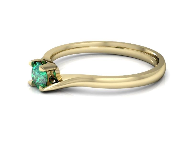 Złoty pierścionek ze szmaragdem - P15113Zsm - 2
