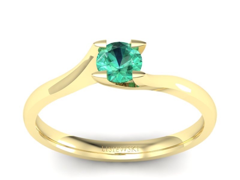 Złoty pierścionek ze szmaragdem - P15113Zsm