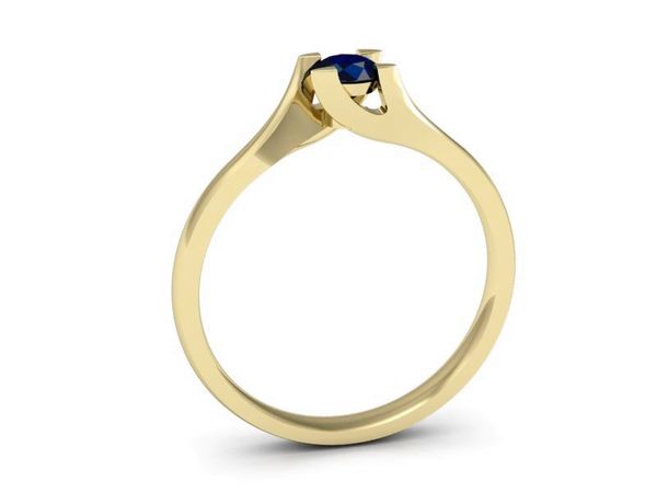 Złoty pierścionek z szafirem złoto próba 585 - P15113Zsz
