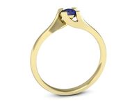 Złoty pierścionek z szafirem złoto próba 585 - p15113zszc- 3