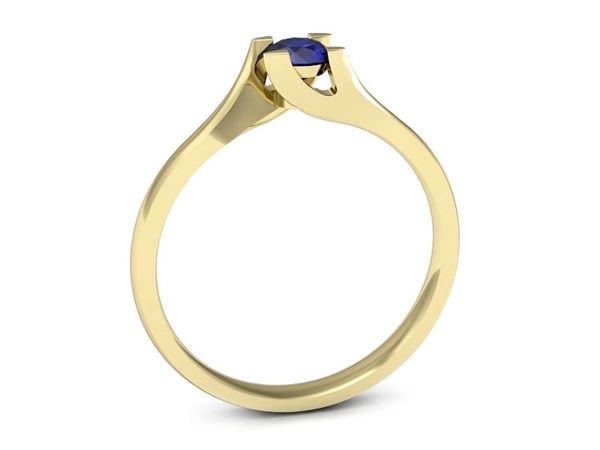 Złoty pierścionek z szafirem złoto próba 585 - p15113zszc
