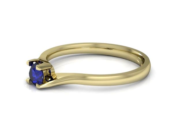 Złoty pierścionek z szafirem złoto próba 585 - p15113zszc