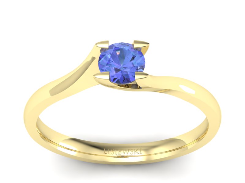 Złoty pierścionek z tanzanitem - P15113Zt