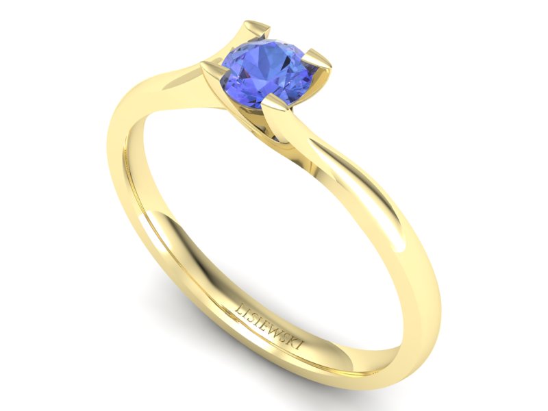 Złoty pierścionek z tanzanitem - P15113Zt — zdjęcie 3