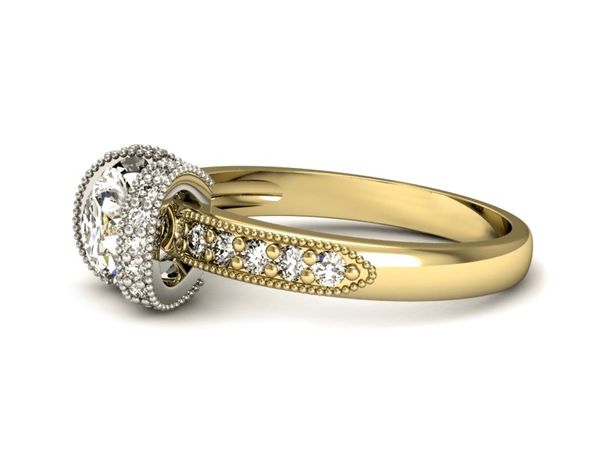 Pierścionek zaręczynowy z brylantami złoto 585 - p15114zb
