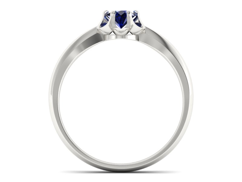 Złoty pierścionek z szafirem białe złoto - P15115bsz — zdjęcie 2