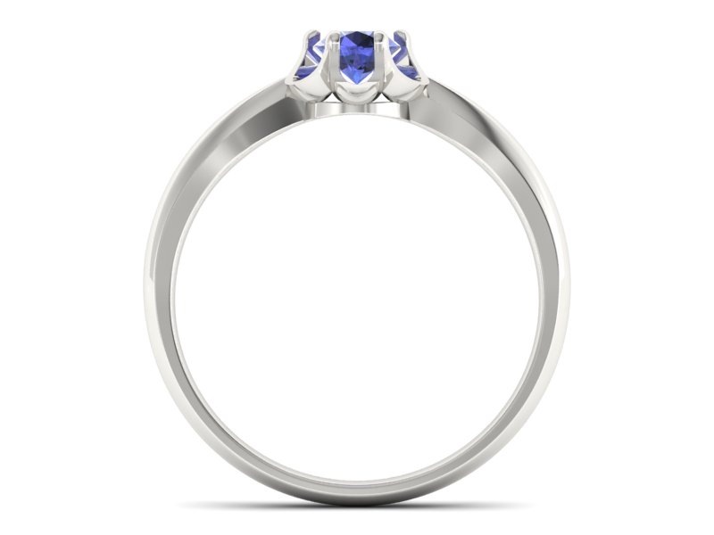 Złoty pierścionek z tanzanitem białe złoto - P15115bt — zdjęcie 2