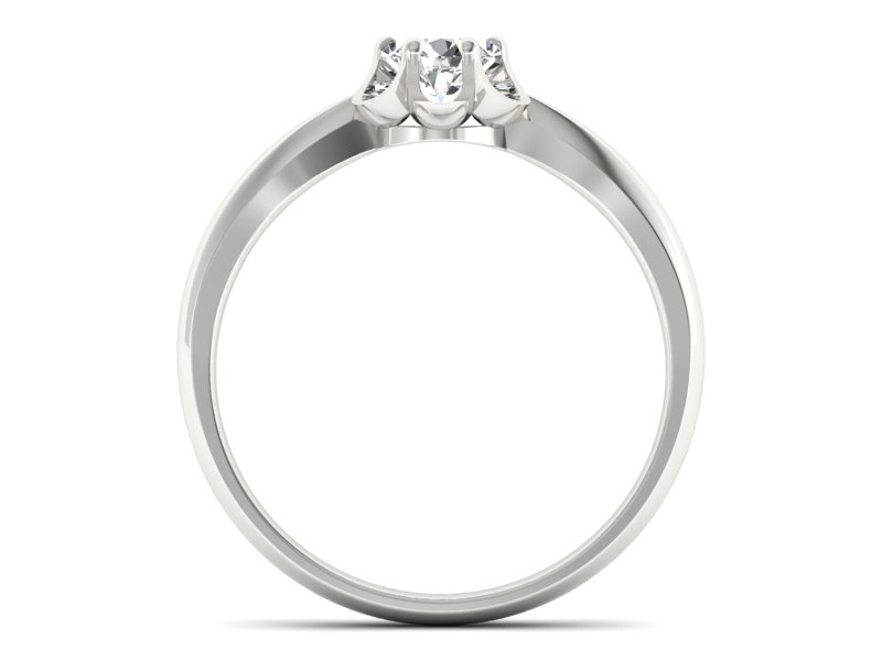 Pierścionek z palladu z brylantem - P15115pll — zdjęcie 2