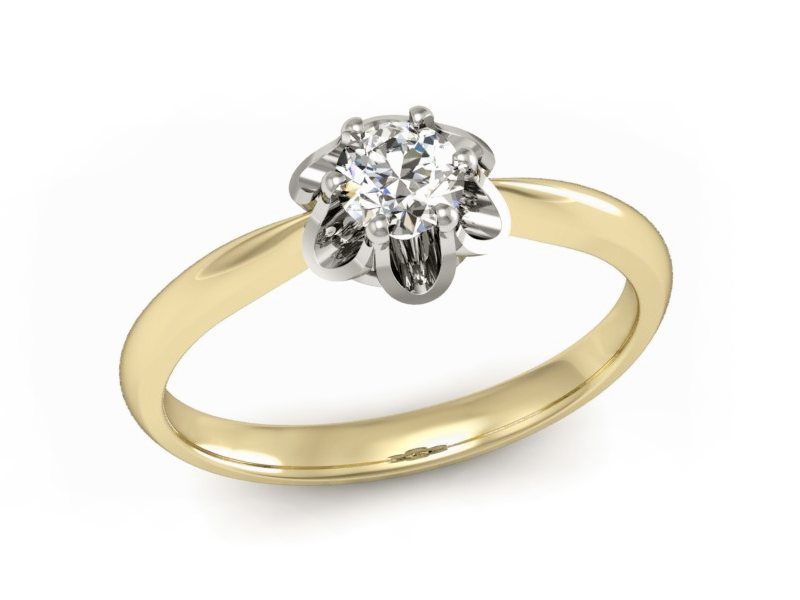 Złoty Pierścionek zaręczynowy z brylantem złoto - P15115zb - 1