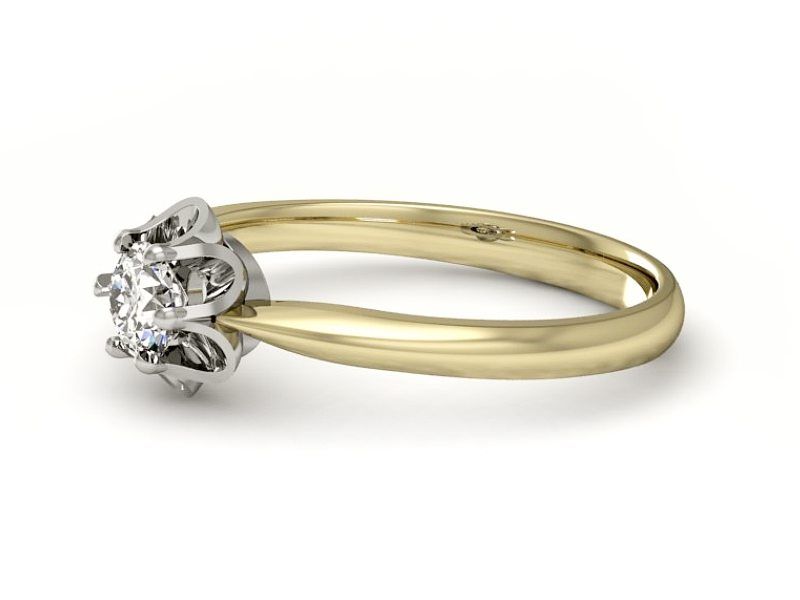Złoty Pierścionek zaręczynowy z brylantem złoto - P15115zb - 2