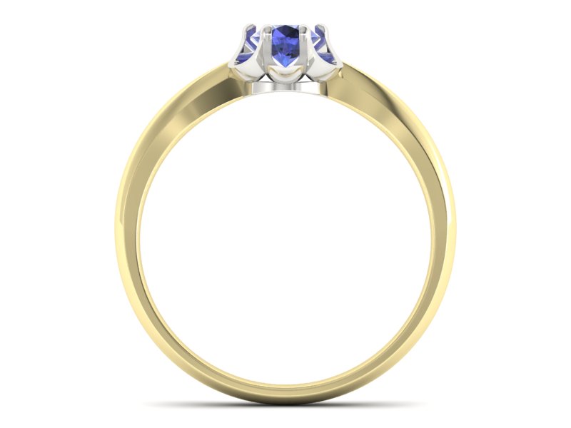 Pierścionek z tanzanitem żółte białe złoto - P15115zbt — zdjęcie 2
