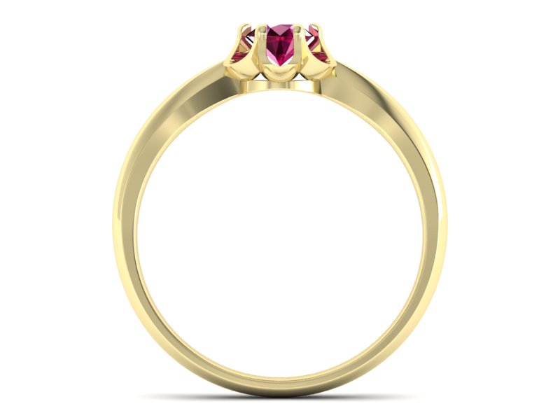 Złoty pierścionek z rubinem żółte złoto - P15115zr — zdjęcie 2