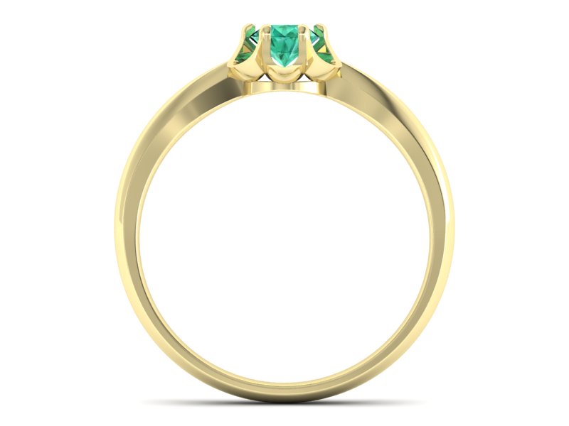 Złoty pierścionek ze szmaragdem żółte złoto - P15115zsm — zdjęcie 2