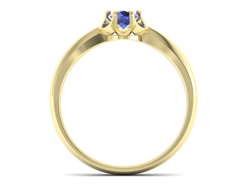Złoty pierścionek z tanzanitem żółte złoto - P15115zt — zdjęcie 2