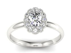 Złoty pierścionek z diamentami białe złoto - P15116b