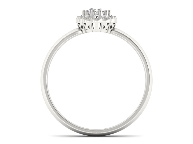 Złoty pierścionek z diamentami białe złoto - P15116b — zdjęcie 2