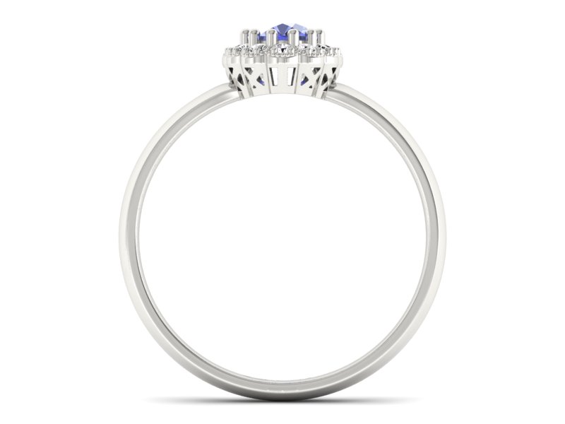 Pierścionek z tanzanitem białe złoto z brylantami - P15116bt — zdjęcie 2