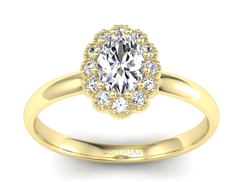 Złoty pierścionek z diamentami żółte złoto - P15116z