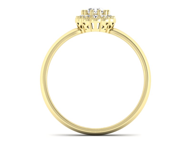 Złoty pierścionek z diamentami żółte złoto - P15116z — zdjęcie 2