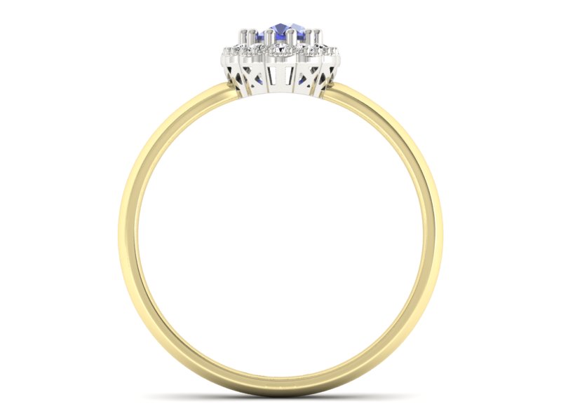 Pierścionek z tanzanitem i brylantami - P15116zbt — zdjęcie 2