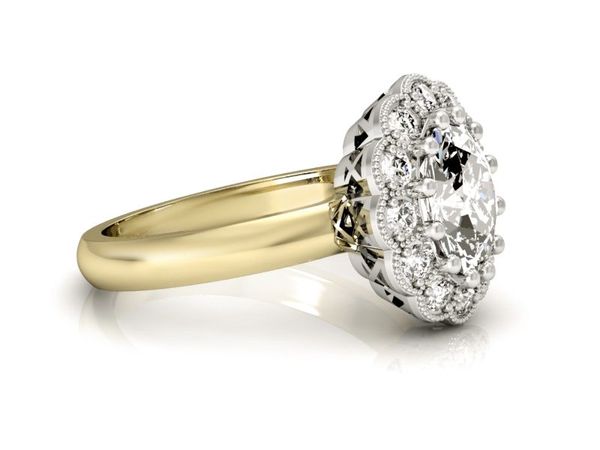 Pierścionek zaręczynowy z diamentami złoto 585 - P15117BZ