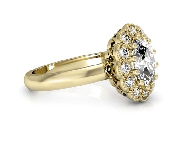 Złoty Pierścionek z diamentami żółte złoto 585 - P15117Z