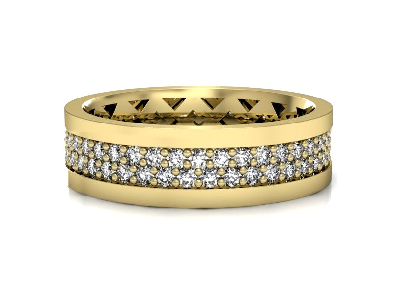 Obrączka damska z brylantami żółte złoto - P15119z — zdjęcie 2