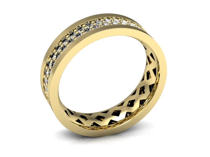 Obrączka damska z brylantami żółte złoto - P15119z — zdjęcie 3