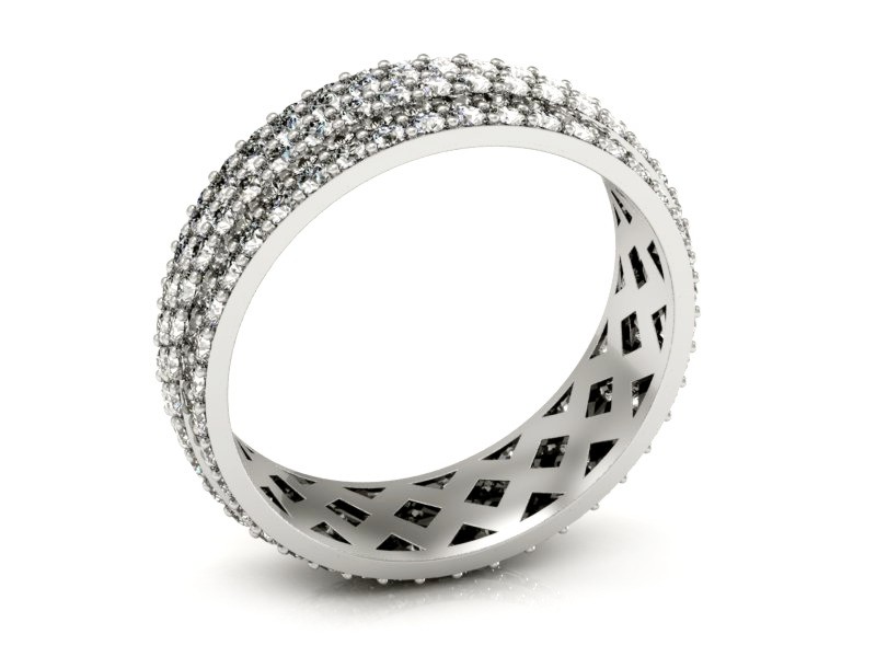 Obrączka damska z brylantami białe złoto - P15120b — zdjęcie 3