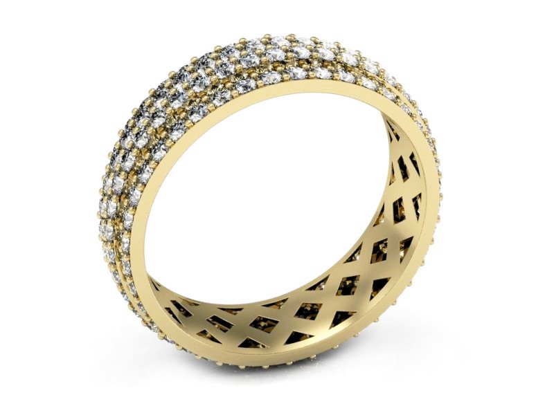 Obrączka damska z brylantami żółte złoto - P15120z — zdjęcie 3