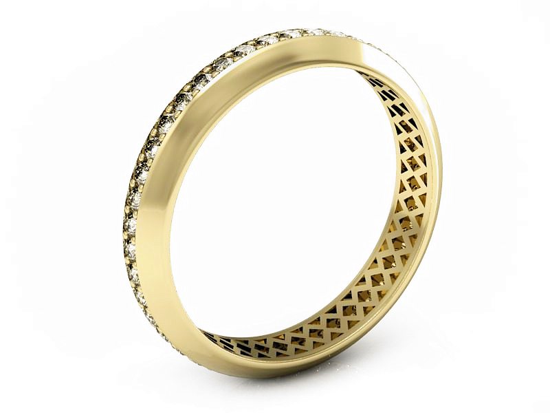Obrączka z brylantami żółte złoto - P15124z — zdjęcie 3