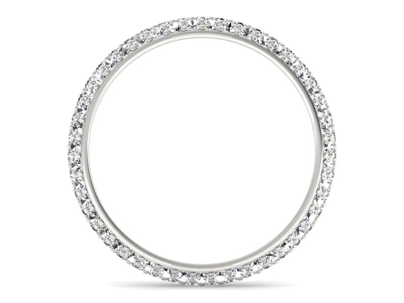 Pierścionek obrączka z brylantami białe złoto - P15125b — zdjęcie 2
