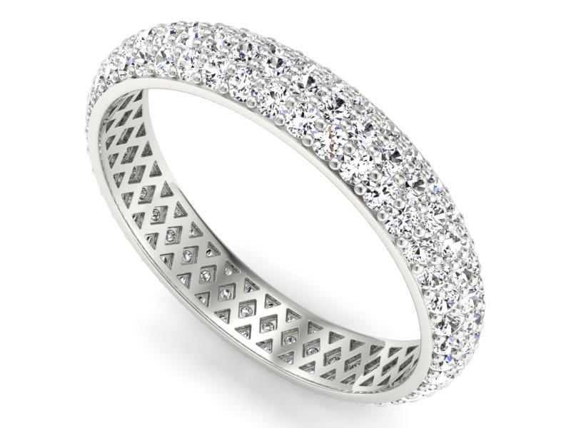 Pierścionek obrączka z brylantami białe złoto - P15125b — zdjęcie 3