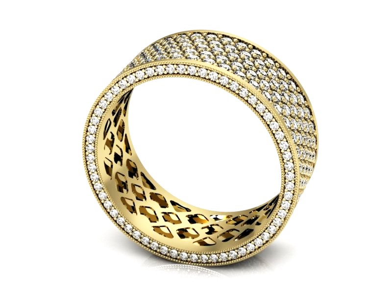 Obrączka z brylantami żółte złoto - P15126z — zdjęcie 3