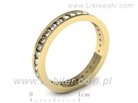 Obrączka z brylantami żółte złoto płaska soczewkowa - p15127z- 3