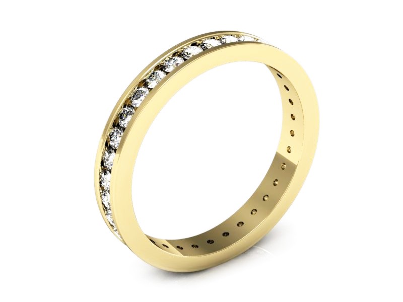 Obrączka z brylantami żółte złoto soczewkowa - p15127z — zdjęcie 3