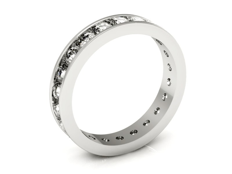Obrączka z brylantami białe złoto soczewkowa - p15129b — zdjęcie 3