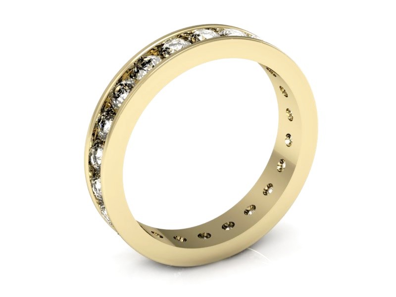 Obrączka z brylantami żółte złoto soczewkowa - p15129z — zdjęcie 3