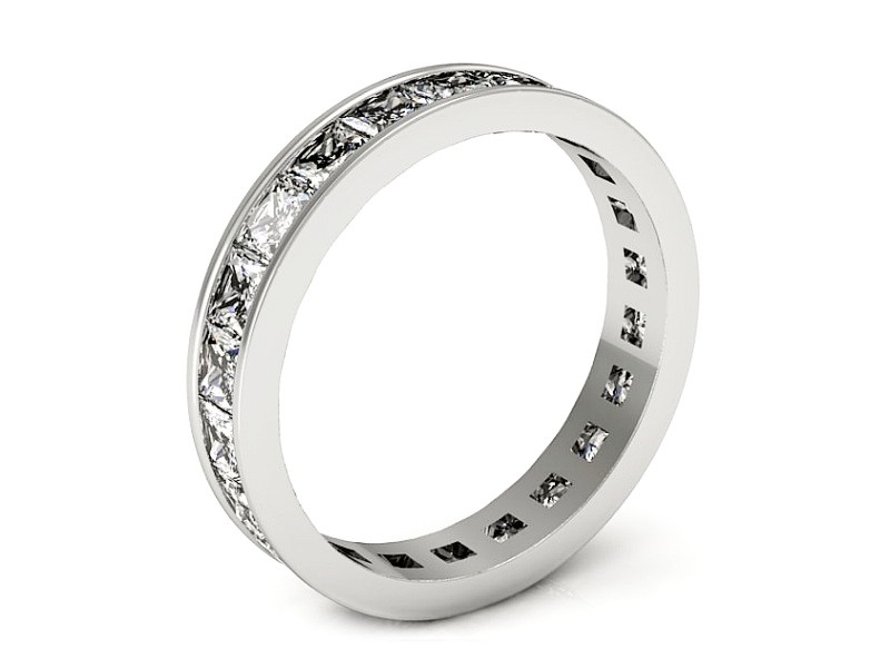 Obrączka białe złoto z diamentami - p15130b — zdjęcie 3