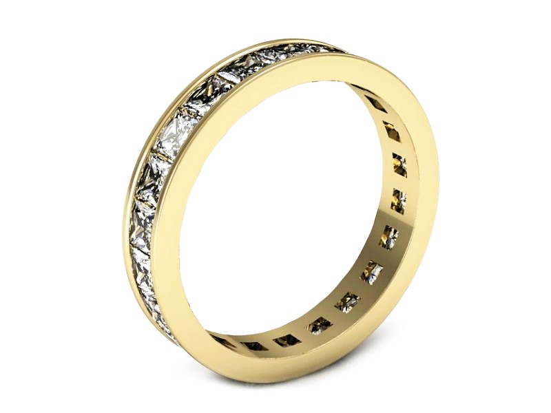 Obrączka żółte złoto z diamentami - p15130z — zdjęcie 3