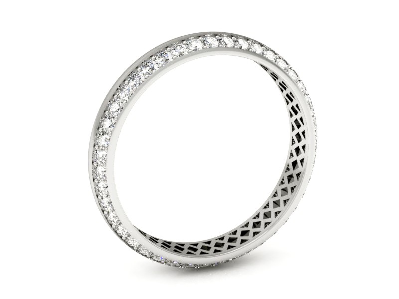 Obrączka z brylantami białe złoto półokrągła - p15132b — zdjęcie 3